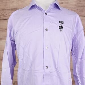 Calvin Klein Dress Shirt Mens 18.5 34/35 2XL Purple Slim Fit Stretch Non Iron